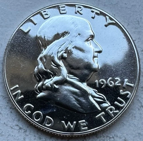1962 Proof Franklin Half Dollar 90% Silver-INV#8757