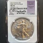 2017 Silver Eagle MS70 First Day of Issue Elizabeth Jones Hand Signed cd