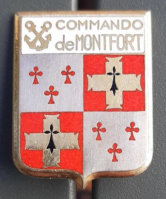 Insigne Commando Marine DE MONTFORT 1955-62 AFN Algérie émail ORIGINAL BADGE - Photo 1/3