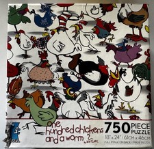CEACO Puzzle 750 Piece 101 Series One Hundred Chickens And A Worm Kevin Whitlark