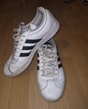 adidas Herren Sneaker Low Top Leder Schnürung Weiß/Schwarz EU 44
