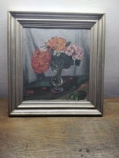 Gemälde Öl  Blumenstillleben "Geranien"
