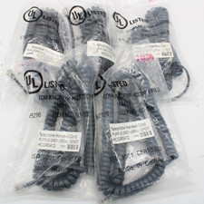 LOT OF 5 Unbranded Telephone Handset Cords 12 Feet HCGR0412 HCFG0112