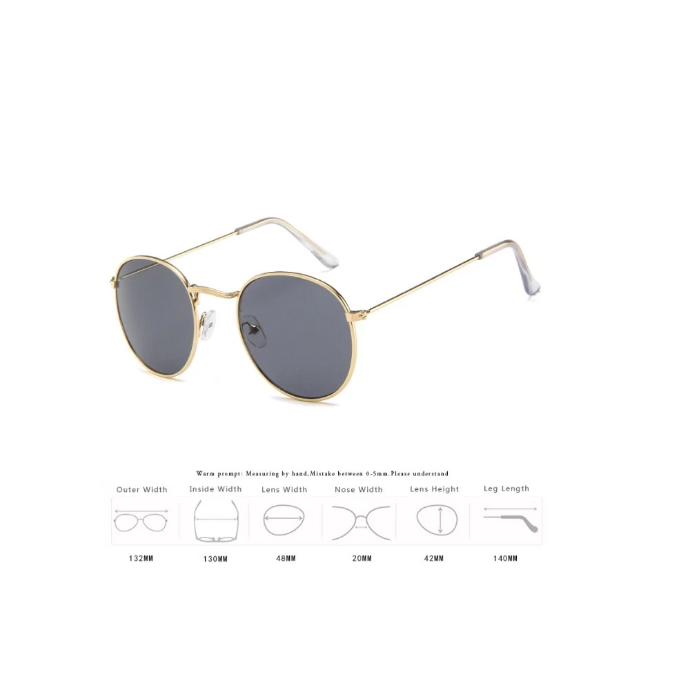 Top Selling Brand Designer Women Round Sunglasses Metal Small