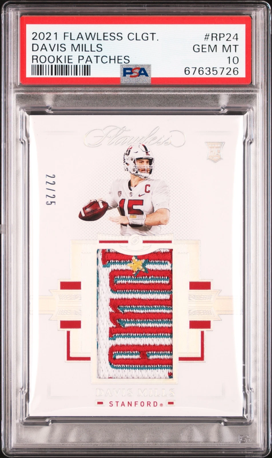 Davis Mills Panini Flawless Collegiate Rookie Patches #RP24 Base