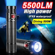 Diving Flashlight High Power LED Lantern Underwater 500M Torch Lights