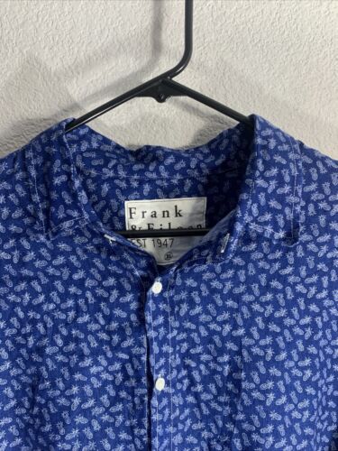 Camisa Frank & Eileen Botones Delanteros Lino Cuello Piña Talla XL Hecha en EE. UU. - Imagen 2 de 5
