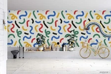3D Colorful  Pattern Wallpaper Wall Mural Removable Self-adhesive Sticker318