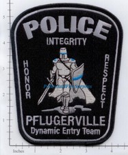 Texas - Pflugerville Dynamic Entry Team TX Police Dept Patch - Thin Blue Line