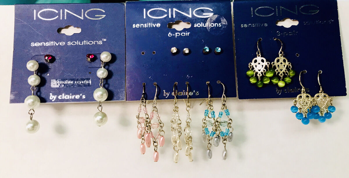 Claire's Icing Sensitive Solutions Set of 9 Stud & Dangle Claire's Icing Sensitive Solutions Set of 9 Stud & Dangle
