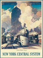 New York Central System For Public Service 9" x 12" Metal Sign