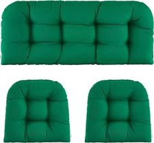 Wicker Chair Cushions of 3 Pieces Waterproof Tufted Outdoor Seat Cushions for Pa