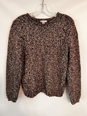 Christopher & Banks Brown Beige Ivory Blend Pullover Sweater Size M