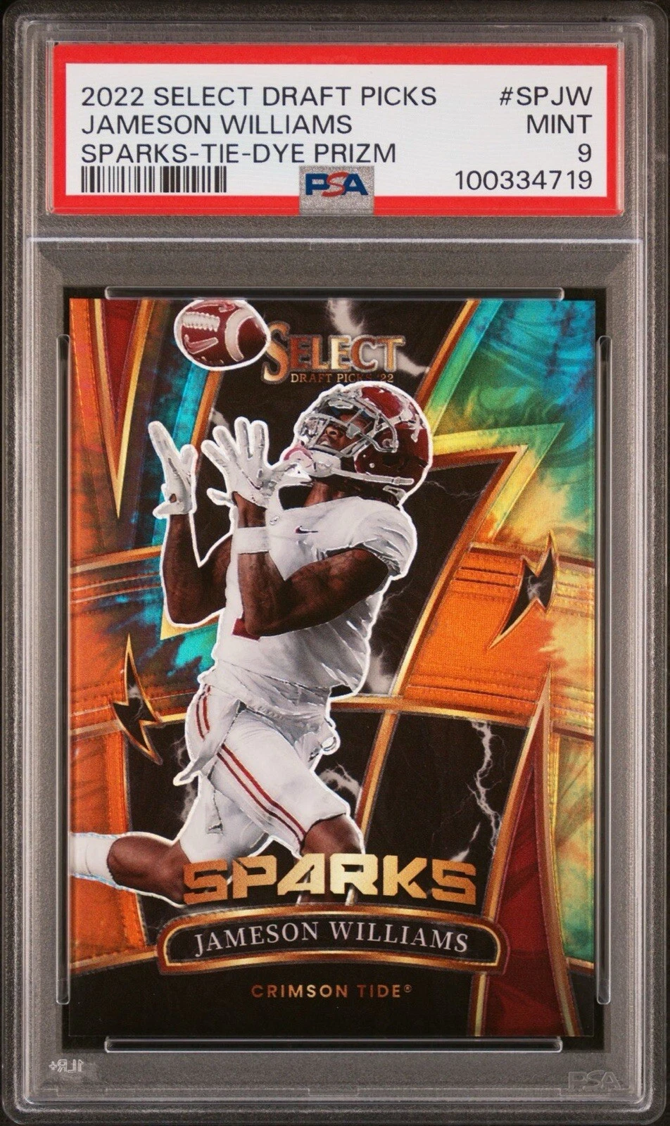 Jameson Williams Panini Select Draft Picks Sparks #SPJW Tie-Dye Prizm