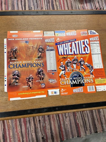 Signed Tom Brady Uncirculated Wheaties Box Flat Super Bowl 36 XXXVI