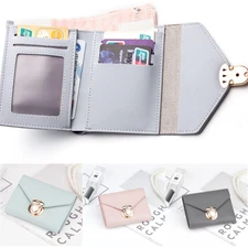 Women Ladies PU Leather Small Wallet Card Holder Clutch Mini Purse Trifold Bag