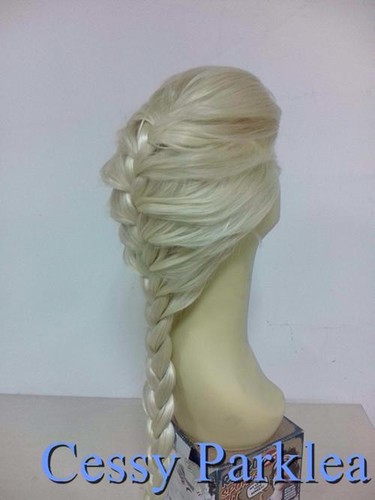 SN-E1-6 Frozen Elsa Disney Light Blonde Braided Wigs Adults Children 300g 220g - Picture 4 of 5