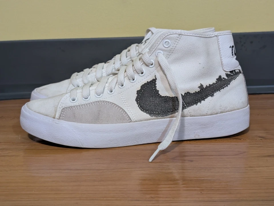 Size 8 - Nike Blazer Court Mid Premium SB White Black 2022 - Image 4 of 4