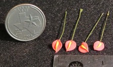 Calla Lily Red 4 Flower 3 1:12 Miniature Flowers Garden Lilies Floral 2441