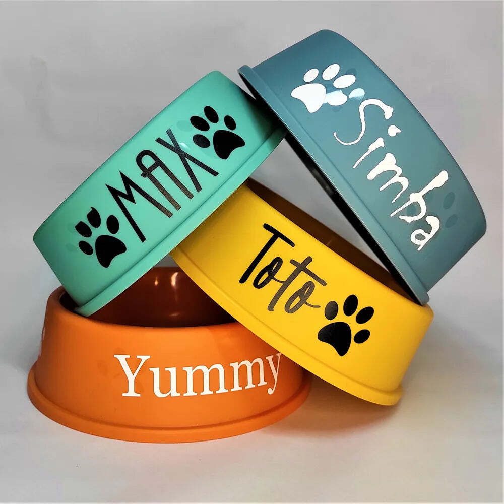 Mascota Cuenco Personalizado con Nombre Perros Gatos Conejo Animal Alimento Agua