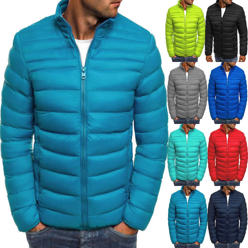 Men's Lightweight Bubble Coat Puffer Jacket Quilted Padded Winter Warm