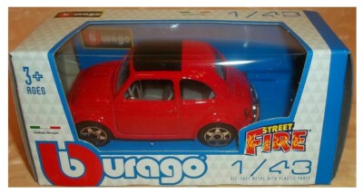 Fiat 500 rossa old vintage modellismo 1:43 Burago Bburago die cast