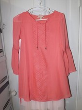 NEW SPEECHLESS Girls kids PEACH CORAL sun dress with lace size 10