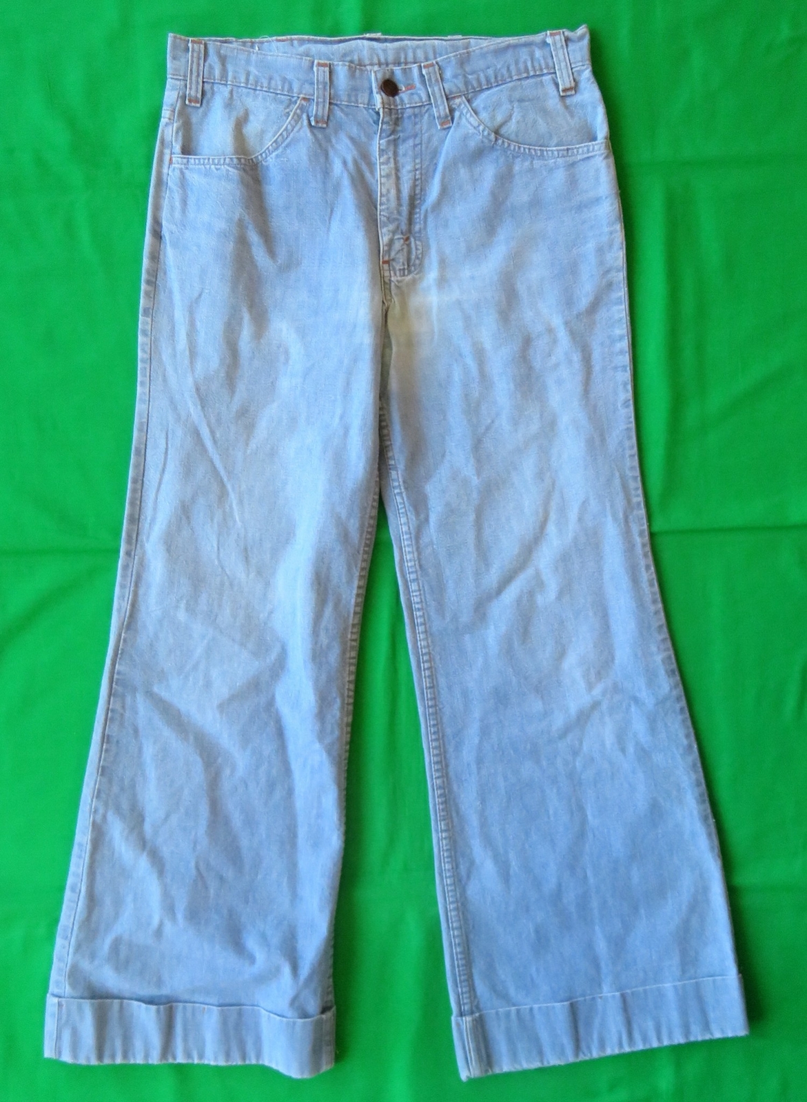 Levis Denim Jeans Vintage 1970's Chambray Dungaree Be… Gem