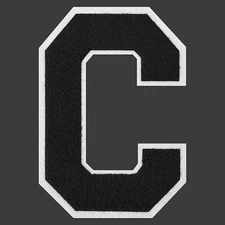 6.5 inches Black Letterman Jacket Patches Varsity Letters Iron on Chenille Em...