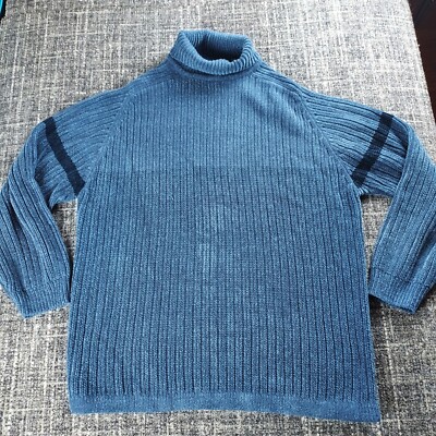 Vintage PointZero Mens Blue Turtleneck Sweater Knit Size XL Casual
