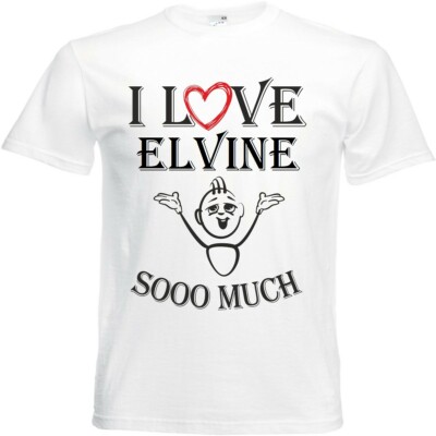 T-Shirt I Love Elvine für Damen Herren und Kinder ... in der Farbe Weiss