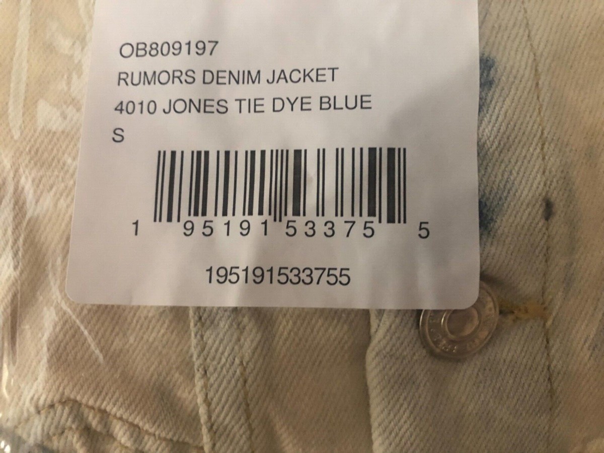 Free People Rumors Jones Tie Dye Blue Denim Jean Jacket Size S new