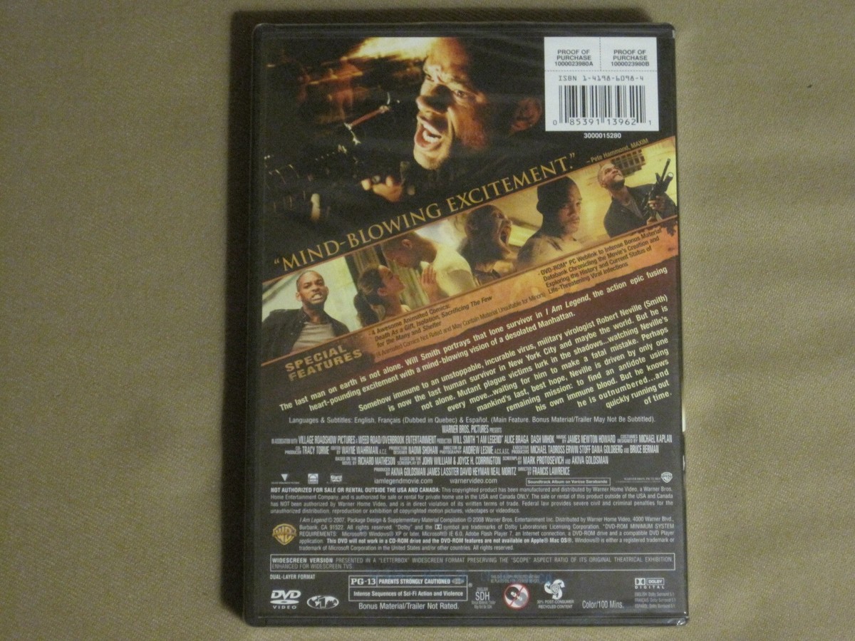 I AM LEGEND (2007) DVD WILL SMITH DYSTOPIAN SCI-FI ZOMBIE