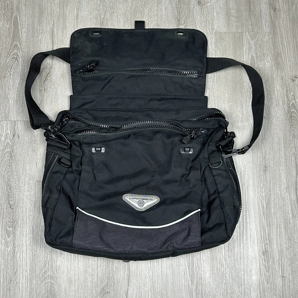 Marsee Black Motorcycle Expandable Crossbody Bag Excellent Condition - Image 2 of 4