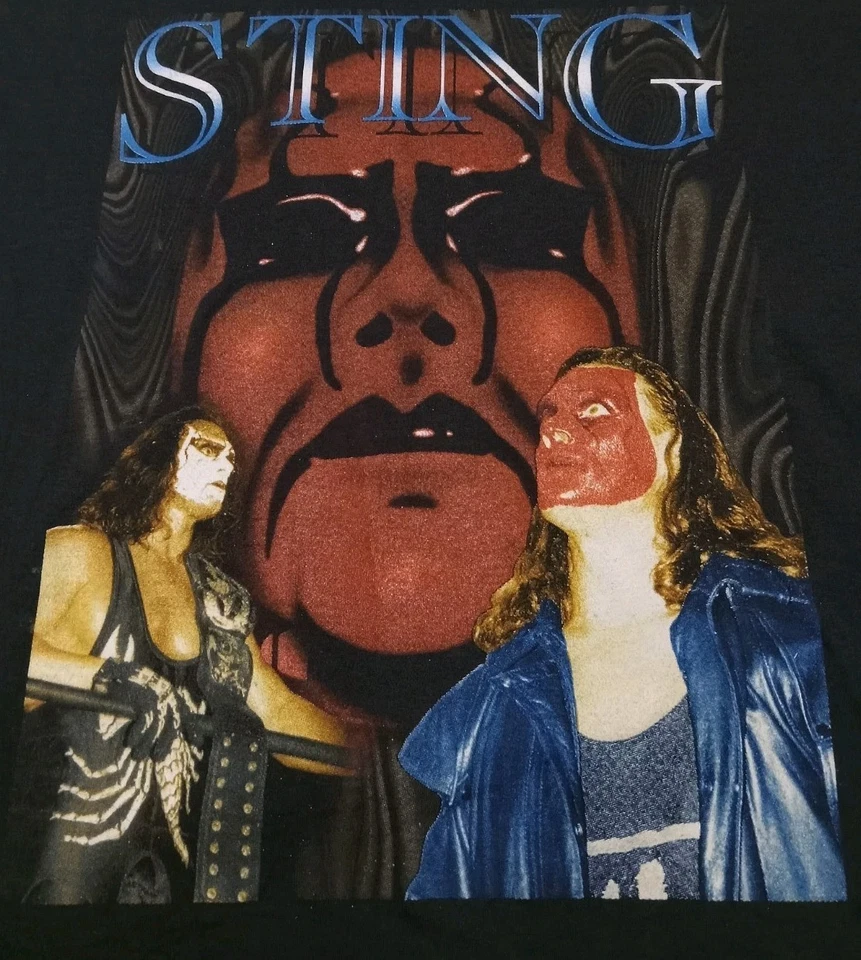 Vintage 90s Sting NWO Wrestling T-shirt Sz L Screen Stars Original Made In USA - Image 3 of 4