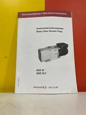 PFEIFFER VACUUM PK 800 170 BNE DUO 10 Rotary Vane Vacuum Pump Operating