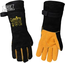 Heat-Resistant Leather Welding Gloves - 1112°F Fireproof Forge Protection