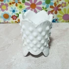 New ListingVintage MCM Fenton White Hobnail Milk Glass Toothpick Holder, Collectible