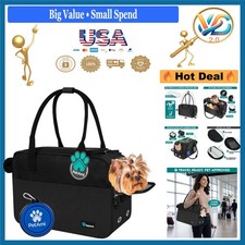 Dog Purse Carrier for Small Dogs  Cats Airline Approved Ventilated Black