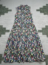 Tommy Hilfiger Dress Womens 6 Blue Pink Yellow Floral Midi