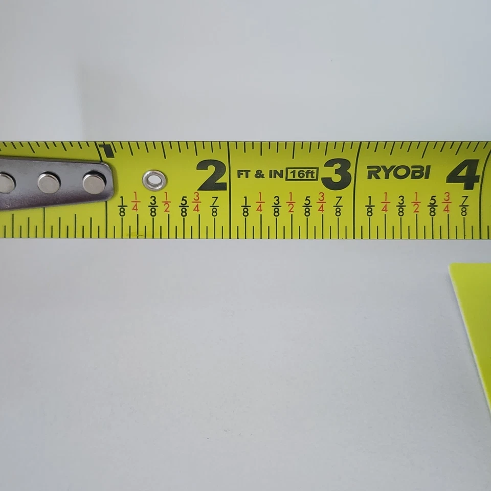 RYOBI 16 FT Tape Measure Nylon Coated Blade Rubber Grip Fraction Markings RTM16 - Image 4 of 4