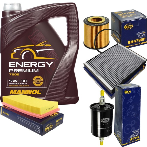 SCT Inspektionspaket 5L Mannol Energy 5W-30 FüR VW Polo 1.2 12V Seat Ibiza III-image