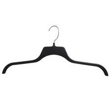 Recycled Black Heavy Duty Plastic Shirt Hangers with Metal Swivel Hooks 17 Inch