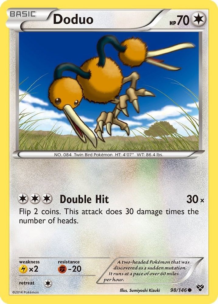 2014 Pokemon: XY Base Set - Doduo (#98/146, Common, Heavily Played)