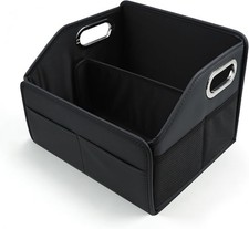 Leather Car Organizer, Collapsible Car Trunk Organizer with Multiple