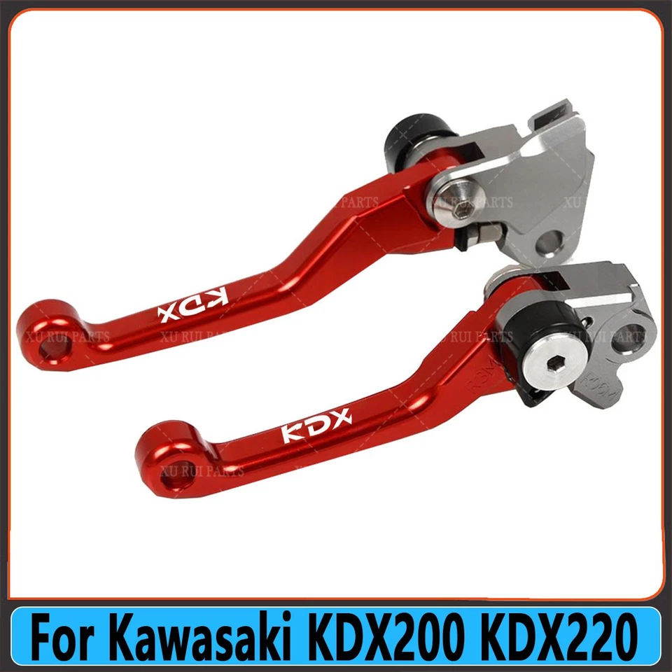1 set For Kawasaki KDX200 KDX220 Aluminum Motocross Pivot Brake Clutch Levers Foto 4 de 4