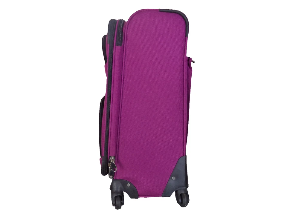 Equipaje con ruedas Stanton púrpura usado. Mango ajustable. 24" X 15" X 10" Foto 4 de 4