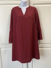 J Crew Dress Long Bell Sleeved Size 6 NWT! Burgundy Beautiful! Lined!
