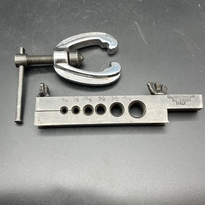 GlobeMaster 65460 Vintage Flaring Tool Die Block and Cone 3/16'' to 5/8'' Italy