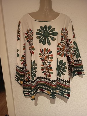 Plus-Size Bohemian Shirtbluse ,Gr.46,Dreiviertel Arm,Neu